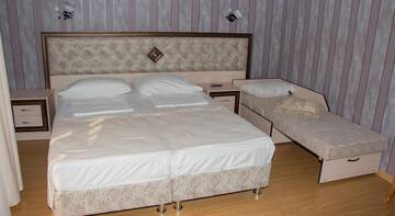 Фото номера Двухместный номер с 1 двуспальной кроватью и дополнительной кроватью Гостиница Guest House Кameta г. Адлер 7